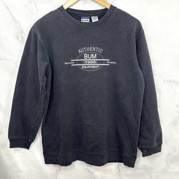 VTG B.U.M. Equipment Sweatshirt Youth XL BUM 90s Crew Neck Pullover Logo 1990s - Picture 1 of 16